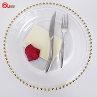 Gold Rim Glass Charger Plates for Dinner & Events
