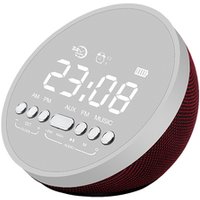 Patent 5W sub woofer Portable Radio Alarm clock wireless speaker bluetooth round waterproof mini speaker with LED mirror