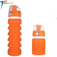 medical grade folding sports reusable portable drinking silicone collapsible water bottles
