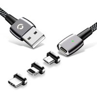 2019 cheap price 3 in 1 usb cable nylon fabric magnetic charging cable