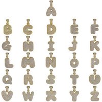 26 letters a set iced out DIY copper Zircon Letters Small Bubble stone Pendant