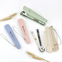 Wheat Straw Travel Cutlery Set with Spoon & Chopsticks