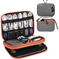 Water resistant electronic travel gadget organizer carry case gadget bag double layer organizer travel bag for cables powerbank