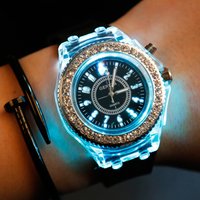 New arrival Z166 Luxury GENEVA unisex luminous quartz silicone wrist watches
