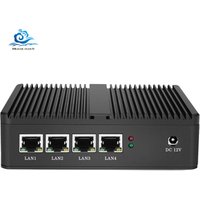 Fanless mini PC pfense Router J1900 quad core industrial computer 4 gigabit Lan win7 vga firewall