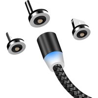 New Arrival Strong Magnetic Cable Factory Price 3 in 1 Nylon Braided Round Magnetic Connector