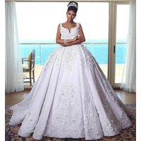 Gorgeous Designer Ball Gown Wedding Dress Lace Beads
