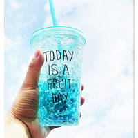 Ice Cube Double Wall Insulated Tumbler Straw