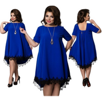 Plus Backless Short Sleeve Lace Dress