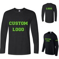 Wholesale high quality cheap custom logo 100% cotton men long sleeve t-shirt printing