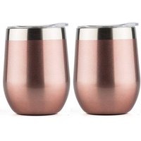 12 oz BPA Free Double Wall Triple-Insulated Custom Wine Glass With Lid and Straws for Coffee Wine Champagne Cocktails and Beer