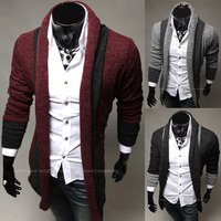 Knitted Stitching Slim Cardigan Sweater
