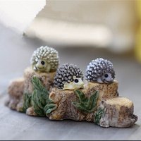 Cute Multicolor Mini Miniature Animal Small Hedgehog Micro Landscape Resin DIY Garden Ornaments Decoration Accessories