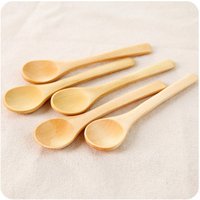 R112 Creative Long Handle Wooden Spoon Coffee Tea Honey Mixing Wood Spoons