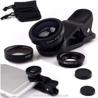 Universal 3in1 Fisheye fish eye Lens + Wide Angle + Macro Mobile Phone Lens Mobile camara lens for iPhone 7 7 plus for all phone