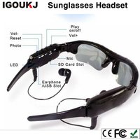 BT Wireless Mobile earwear recorder Sunglasses HD camera DV headset for Driving TF Card support Music player Sun glasses
