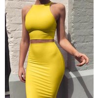 2018 Sleeveless Halter Dress Top