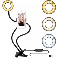 Portable Flexible Led ring light Clip On desk Smart Led Lamp phone holder