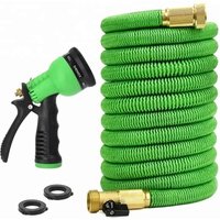 50ft Expandable Garden Hose Brass Valve Spray Gun