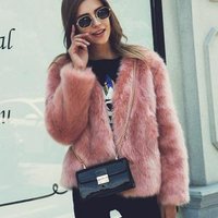 Short Faux Fur Plush Winter Coat