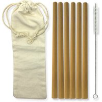 Amazon Top Seller 2019 Custom Logo Reusable Bamboo Straws with Cleaner Brush
