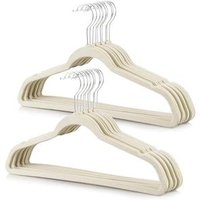 50 Pack Swivel Hooks Dress Notches Shoulder Ultra Thin Space Saving Non Slip Beige Velvet Coat Shirt Dress Suit Clothes Hangers