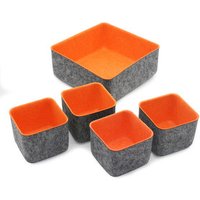 5 Piece Felt Drawer Organiser Set Underwear Office Desks