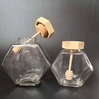 Hexagonal Glass Honey Jar