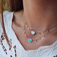 925 silver Top quality 2017 factory custom birthstone black cz multi layer chains nice choker women jewelry necklace