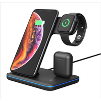 Wireless charger stand 3 in 1 15W wireless charger device for mobile phone 2.5W charger for watch 2W charging pad for earphone