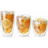 Factory price double wall tea glass cup OEM ODM Custom Heat Resistant Borosilicate Double Wall Glass Cup