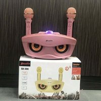 Family KTV karaoke loud speaker BT wireless with double microphone 20Watts speaker support USB-disk ,TF card