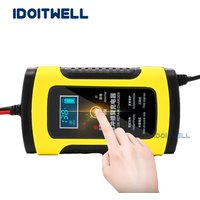 Pulse Repair Lead acid Battery Charger 12V 6A motorcycle car battery charger temperature control compensation 12V charger LCD