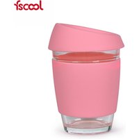 Reusable Glass Travel Coffee Cup Silicone Sleeve