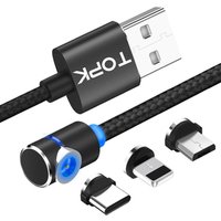 Free Shipping TOPK AM30 1M 90 Degree Magnetic Micro USB Type C Charging Cable