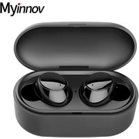 True Waterproof Earphones Y1 HD Stereo Sound Easy Pairing Bluetooth Headphones with 550mAh Charging Case for iOS and Android
