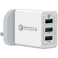 Shenzhen Factory Wholesale 3 USB Ports Fast Charger UK Plug,Quick Charging Charger for Samsung S9+