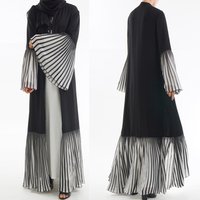 Plain Solid Abaya Pleats
