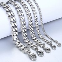 2019 Y&R 3-11mm Men's Bracelets Silver Stainless Steel Curb Cuban Link Chain Bracelets For Men Women Wholesale Jewelry Gift