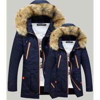 Cotton Thick Hooded Long Coat Hair Collar