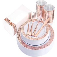 Rose Gold Disposable Wedding Dinnerware