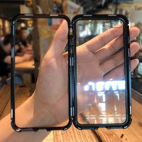 Magnetic Adsorption Phone Case For iPhone X 8 7 Cases Metal Magnet Tempered Glass Cases For iPhone Cases