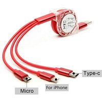 BINOSUN Universal Multi Usb Quick Smartphone Retractable Charger 3In 1 Usb Cable