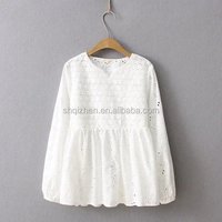 Cotton Embroidered Long Sleeve Blouse