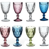 Embossed Vintage Coloured Goblet Water Juice