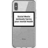 Facebook Twitter Instagram Hot Sales Social Media Seriously Harms Your Mental Health Soft Phone Case Cover for IPhone X