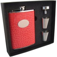 Jägermeister Stainless Steel Flask Gift Set Wooden Case