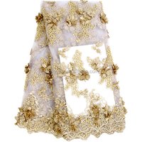 3D French Lace Embroidery Beaded Fabric Weddings