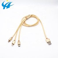 3 in 1 USB Data Cable for Mobile Phone Micro USB Type C Charger Cable for iPhone Charging Cable Micro USB Charger Cord 4.9