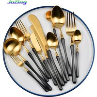 Luxury Cutlery Electroplated Gold Spoon and Fork Set 304 Stainless Steel Gold Flatware